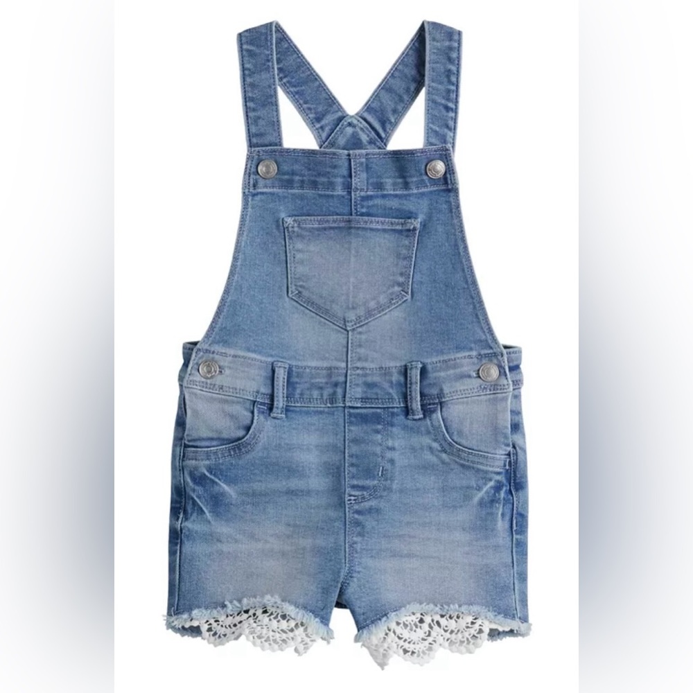 Girls Jumping Beans Denim Lace Accent
Shortalls